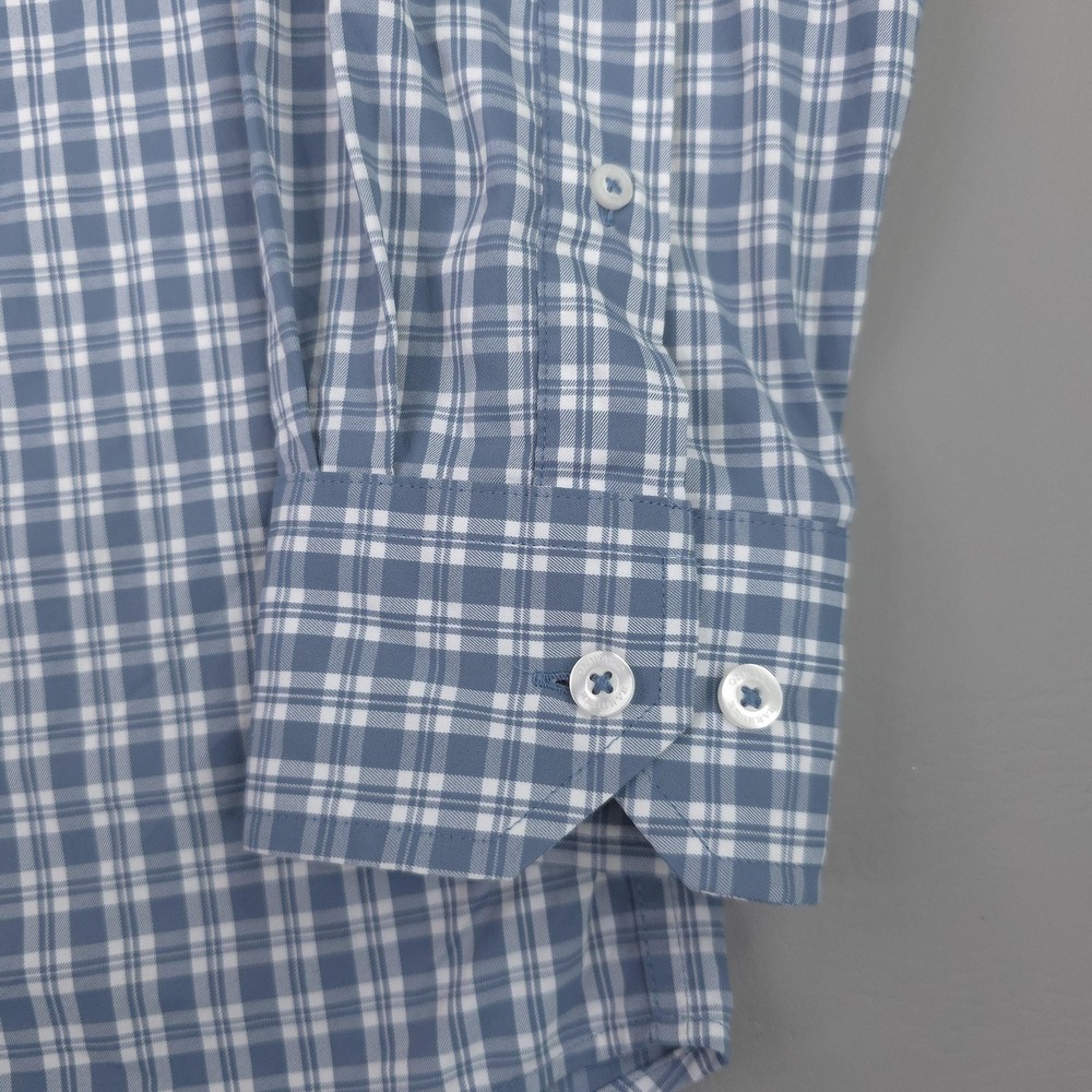 Onward Reserve Shirt Mens XL Blue Plaid Tailored Fit Performance Button Down - Picture 5 of 15